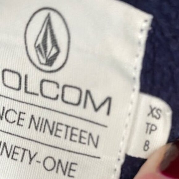 VOLCOM Tower Blue Pullover Fleece Hoodie Storm Blue XS - Picture 12 of 13